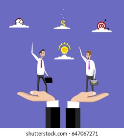 Flat design vector concepts for business mediator, finance consulting or business strategy. Vector flat design