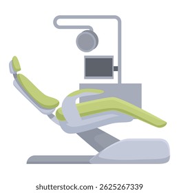 Vector de diseño plano de un sillón dental contemporáneo y profesional para clínicas