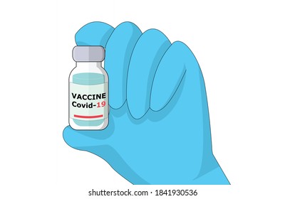 Flat design vector of Coronavirus vaccine on white background, medical laboratory releases new vaccine to patient