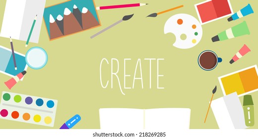 Flat design vector creative background