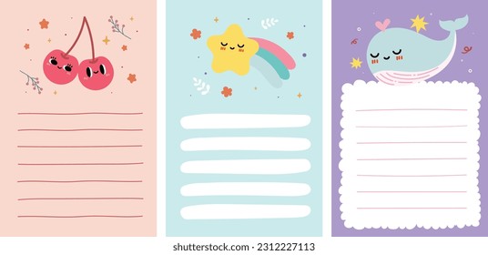 flat design vector cute colorful school label sticker