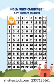 flat design vector cute colorful math mathematics maze puzzle logic printable for kids activity