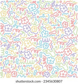 flat design vector cute colorful line pattern