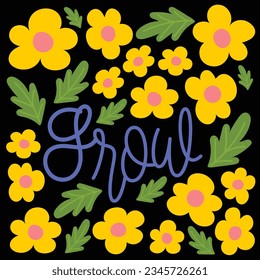flat design vector cute colorful flower floral collection