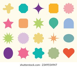 flat design vector cute colorful basic shape geometric element design