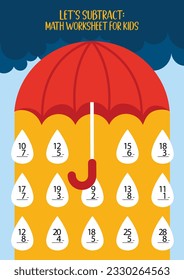 flat design vector cute counting numbers printable for kids activity