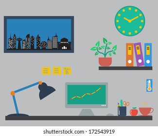 Flat design vector of designer office 