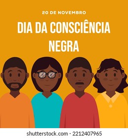 flat design vector dia da consciencia negra. translation 20 november Black Awareness Day