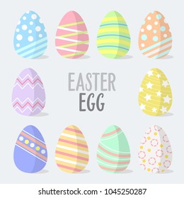Flat Design Vector Easter eggs. Easter eggs icons. Vector illustration. Easter eggs for Easter holidays
