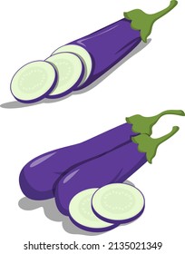flat design of vector eggplant illustration