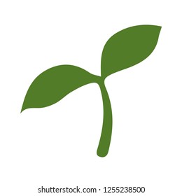 Flat design vector emoji seed sapling