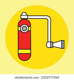 ilustración de tubo de incendio vectorial de diseño plano