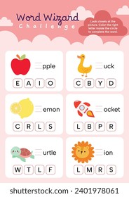 flat design vector first alphabet worksheet printable for kids education 