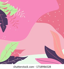 Flat Design Vector Floral Background Template