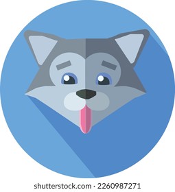flat design vector of fox head illustration