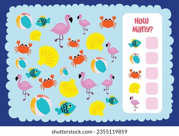 flat design vector fun learn counting how many printable for kids activity