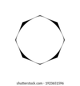 Icône De Forme De Cadre Géométrique De Création À Plat Vectorielle. Conception de Badge. Forme Noire et Blanche. Conception des balises. Objet Round moderne. Illustration des symboles de cercles. Signe Abstrait Isolé. Conception de logo, élément professionnel.