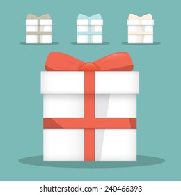 Flat Design Vector Gift Boxes Set