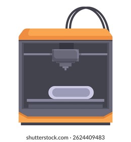 Flat design vector graphic of a 3d printer, ideal for technology and manufacturing concepts