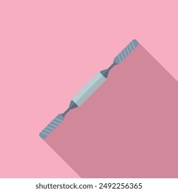 Gráfico de Vector de diseño plano de un estilete elegante que proyecta una sombra sobre un fondo rosa pastel