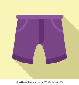 Flat design vector graphic of stylish purple shorts, ideal for fashion and apparel themes