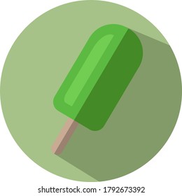 flat design vector green ice cream ice lolly