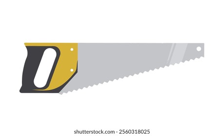 Flat design or vector of hand saw in brown and silver color