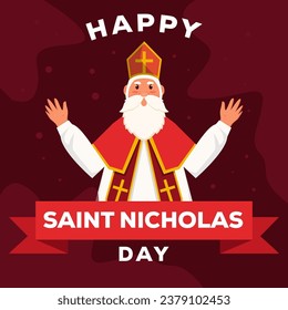 diseño plano vector feliz saint nicholas ilustración de día