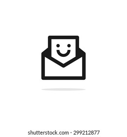 Flat design vector happy smiling letter icon