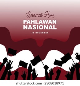 flat design vector hari pahlawan nasional Indonesia kemerdekaan indonesia