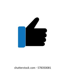 flat design vector icon of approve symbol used in social media websites. this also represents concepts like endorse, accredit, vote, recommend, praise, appreciate, like