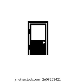 Flat design vector icon depicting a modern closed door.