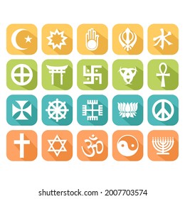 Flat Design Vector Icon Religion 