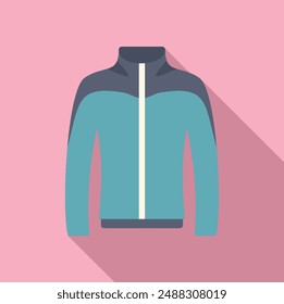Flat design vector icon of a stylish zipup jacket with a shadow effect