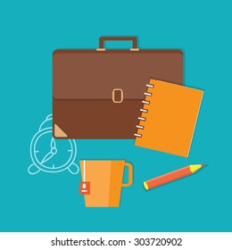 Flat design vector  icons of education - eps10