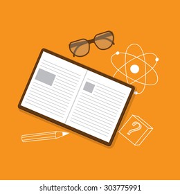 Flat design vector  icons of education - eps10