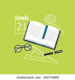 Flat design vector  icons of education - eps10