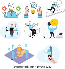 Flat design vector illustration, about the idea.