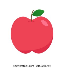 Flat design vector illustration of apple isolated on white background.