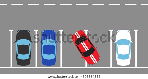 Flat\
design. Vector illustration. Bad parking\
line