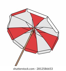 Flat design vector illustration of a beach umbrella