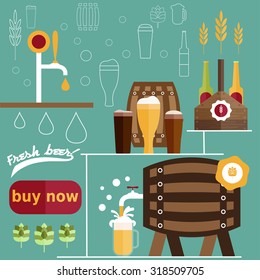 flat design vector illustration of  beer theme