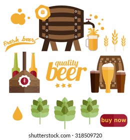 flat design vector illustration of  beer theme