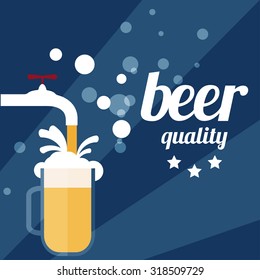 flat design vector illustration of  beer theme