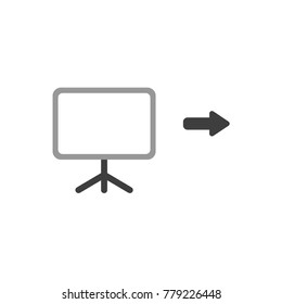 Flat design vector illustration of blank presentation chart symbol icon.