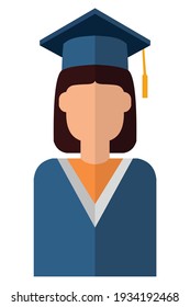 Flat design vector illustration of a boy wearing an editable toga or graduation hat. 4000 x 4000 pixel perfect.