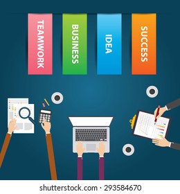 Flat design vector illustration Business teamwork