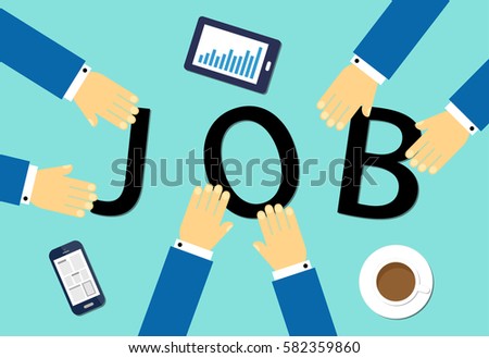 Flat design vector illustration business concept for Job.