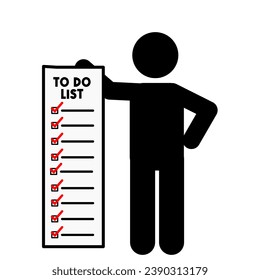 flat design vector illustration with carrying to do list
