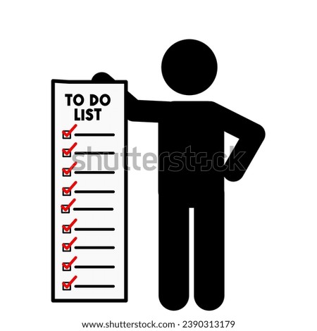 flat design vector illustration with carrying to do list